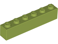 Brick 1 x 6 in Olive Green