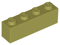 Brick 1 x 4 in Olive Green