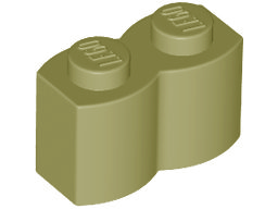 Brick Special 1 x 2 Palisade [aka Log] in Olive Green