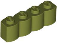 Brick Special 1 x 4 Palisade [aka Log] in Olive Green