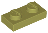 Plate 1 x 2 in Olive Green