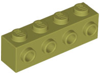 Brick Special 1 x 4 with 4 Studs on One Side in Olive Green