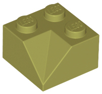Brick Sloped 45° 2 x 2 Double Concave in Olive Green