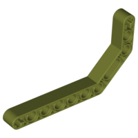 Technic Beam 1 x 11.5 Double Bent Thick in Olive Green