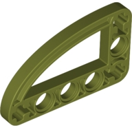 Technic Beam 3 x 5 L-Shape with Quarter Ellipse Thin in Olive Green