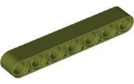 Technic Beam 1 x 7 Thick in Olive Green