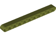 Technic Beam 1 x 11 Thick in Olive Green
