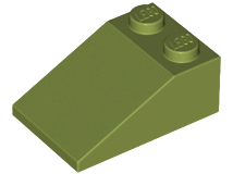 Brick Sloped 33° 3 x 2 in Olive Green