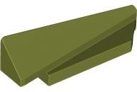 Brick Wedged, Sloped 1 x 5 x 1 1/3 Right in Olive Green