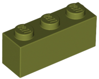 Brick 1 x 3 in Olive Green