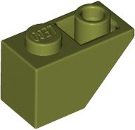 Brick Sloped Inverted 45° 2 x 1 in Olive Green