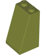 Brick Sloped 75° 2 x 2 x 3 [Solid Studs] in Olive Green