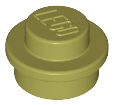 Plate Round 1 x 1 with Solid Stud in Olive Green
