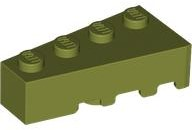 Brick Wedged, Angled 4 x 2 Left in Olive Green