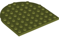 Plate 8 x 8 with Rounded End in Olive Green
