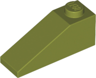 Brick Sloped 33° 3 x 1 in Olive Green