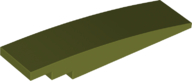 Brick Curved 8 x 2 No Studs in Olive Green