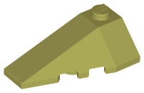 Brick Wedged, Sloped 4 x 2 Triple Left in Olive Green