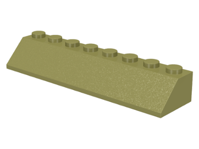 Brick Sloped 45° 2 x 8 in Olive Green