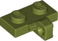Hinge Plate 1 x 2 Locking with 1 Finger on Side, without Groove in Olive Green