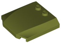 Brick Wedged, Curved Triple 4 x 4 x 2/3 with 2 Studs in Olive Green