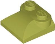 Brick Curved 2 x 2 x 2/3 Two Studs and Curved Slope End in Olive Green