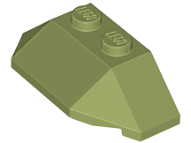 Brick Wedged, Sloped 45° 2 x 4 Triple in Olive Green