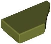 Tile 1 x 2 with Stud Notch Right in Olive Green