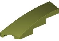 Brick Wedged, Curved 1 x 4 with Stud Notch Left in Olive Green