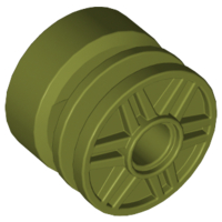 Wheel 18 x 14 with Pin Hole, Fake Bolts and Shallow Spokes in Olive Green