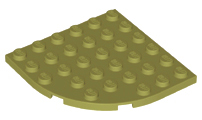 Plate Round Corner 6 x 6 in Olive Green