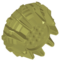 Wheel Hard Plastic with Small Cleats and Flanges in Olive Green