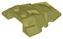 Brick Wedged, Sloped 4 x 4 Fractured Polygon Top in Olive Green