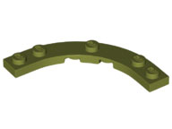 Plate Round Corner 5 x 5 with 4 x 4 Round Cutout in Olive Green