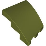 Brick Wedged, Curved 3 x 2 with Stud Notch Left in Olive Green