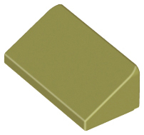 Brick Sloped 30° 1 x 2 x 2/3 in Olive Green