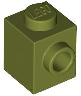 Brick Special 1 x 1 with Stud on 1 Side in Olive Green