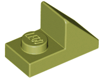 Brick Sloped 45° 2 x 1 with 2/3 Cutout [New Version] in Olive Green