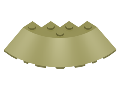 Brick Round Corner 6 x 6 with 33° Slope and Facet Cutout in Olive Green