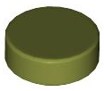Tile Round 1 x 1 in Olive Green