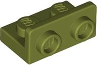 Bracket 1 x 2 - 1 x 2 Inverted in Olive Green