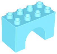 Duplo Brick 2 x 4 x 2 Arch in Medium Azure