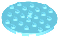 Plate Round 6 x 6 with Hole in Medium Azure