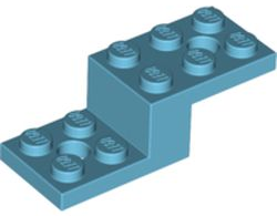 Bracket 5 x 2 x 1 1/3 with Holes, Pin Bottom in Medium Azure