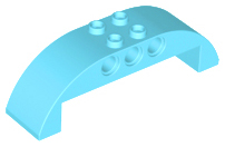 Brick Curved 2 x 8 x 2 Double in Medium Azure