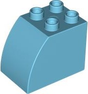 Duplo Brick 2 x 3 x 2 with Curved Top in Medium Azure