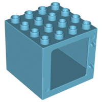 Duplo Building Door Frame 4 x 4 x 3 in Medium Azure