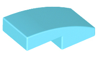 Brick Curved 2 x 1 No Studs [1/2 Bow] in Medium Azure