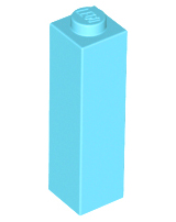 Brick 1 x 1 x 3 in Medium Azure