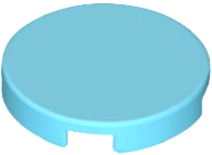 Tile Round 2 x 2 with Bottom Stud Holder in Medium Azure